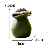 Maxbell Maxbell Flat Mouth Frog Statue Resin Ornament Cute Hand Painted for Home Office Decor Size S