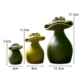 Maxbell Maxbell Flat Mouth Frog Statue Resin Ornament Cute Hand Painted for Home Office Decor Size S