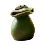 Maxbell Maxbell Flat Mouth Frog Statue Resin Ornament Cute Hand Painted for Home Office Decor Size S