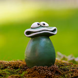 Maxbell Maxbell Flat Mouth Frog Statue Resin Ornament Cute Hand Painted for Home Office Decor Size S