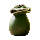Maxbell Maxbell Flat Mouth Frog Statue Resin Ornament Cute Hand Painted for Home Office Decor Size S