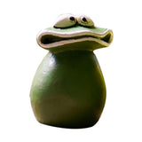 Maxbell Maxbell Flat Mouth Frog Statue Resin Ornament Cute Hand Painted for Home Office Decor Size S