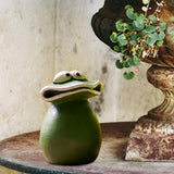 Maxbell Maxbell Flat Mouth Frog Statue Resin Ornament Cute Hand Painted for Home Office Decor Size S