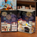 DIY Book Bookends Kits Building Puzzles Doll House Model for Teens Boys Kids City