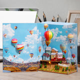 DIY Book Bookends Kits Building Puzzles Doll House Model for Teens Boys Kids Ballon