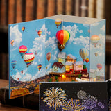 DIY Book Bookends Kits Building Puzzles Doll House Model for Teens Boys Kids Ballon