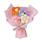 Maxbell Maxbell Crochet Flower Bouquet Mothers Day Gifts Knitted Flowers Bouquet for Desktop Pink