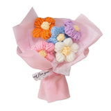 Maxbell Maxbell Crochet Flower Bouquet Mothers Day Gifts Knitted Flowers Bouquet for Desktop Pink