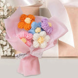 Maxbell Maxbell Crochet Flower Bouquet Mothers Day Gifts Knitted Flowers Bouquet for Desktop Pink