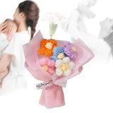 Maxbell Maxbell Crochet Flower Bouquet Mothers Day Gifts Knitted Flowers Bouquet for Desktop Pink