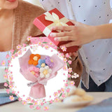 Maxbell Maxbell Crochet Flower Bouquet Mothers Day Gifts Knitted Flowers Bouquet for Desktop Pink