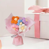 Maxbell Maxbell Crochet Flower Bouquet Mothers Day Gifts Knitted Flowers Bouquet for Desktop Pink