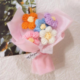 Maxbell Maxbell Crochet Flower Bouquet Mothers Day Gifts Knitted Flowers Bouquet for Desktop Pink