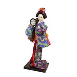 Maxbell 9inch Japanese Geisha Ornament Kimono Dolls for Living Room Shelf Decoration