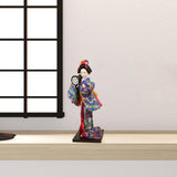 Maxbell 9inch Japanese Geisha Ornament Kimono Dolls for Living Room Shelf Decoration