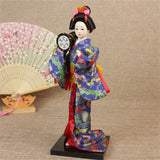 Maxbell 9inch Japanese Geisha Ornament Kimono Dolls for Living Room Shelf Decoration