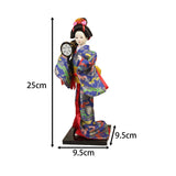 Maxbell 9inch Japanese Geisha Ornament Kimono Dolls for Living Room Shelf Decoration
