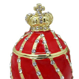 Easter Egg Trinket Box Rings Holder Wedding Charms Enamel Hinged Jewelry Box Red