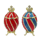Easter Egg Trinket Box Rings Holder Wedding Charms Enamel Hinged Jewelry Box Red