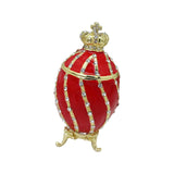 Easter Egg Trinket Box Rings Holder Wedding Charms Enamel Hinged Jewelry Box Red