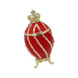 Easter Egg Trinket Box Rings Holder Wedding Charms Enamel Hinged Jewelry Box Red