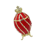 Easter Egg Trinket Box Rings Holder Wedding Charms Enamel Hinged Jewelry Box Red