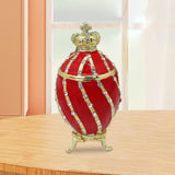Easter Egg Trinket Box Rings Holder Wedding Charms Enamel Hinged Jewelry Box Red