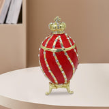 Easter Egg Trinket Box Rings Holder Wedding Charms Enamel Hinged Jewelry Box Red