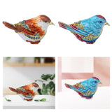 Enamel Hinged Jewelry Box Rings Holder Collectible Figurine Bird Trinket Box Light Brown