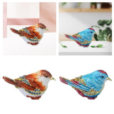 Enamel Hinged Jewelry Box Rings Holder Collectible Figurine Bird Trinket Box Light Brown