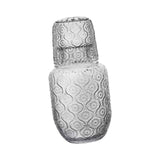 Maxbell Bedside Water Carafe and Glass Set Carved Pattern for Home Decoration Sturdy