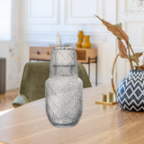 Maxbell Bedside Water Carafe and Glass Set Carved Pattern for Home Decoration Sturdy