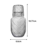 Maxbell Bedside Water Carafe and Glass Set Carved Pattern for Home Decoration Sturdy