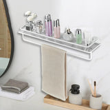 Maxbell Maxbell Floating Shelf Wall Mounted Toilet Shelf Easy Clean Kitchen Removable Holder White 60cm