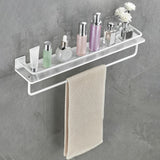 Maxbell Maxbell Floating Shelf Wall Mounted Toilet Shelf Easy Clean Kitchen Removable Holder White 60cm