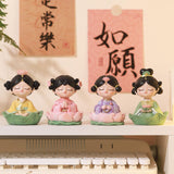 Maxbell Maxbell Girl Statue Resin Buddhist Girl Figurine for Cake Decoration Shelf Household Green