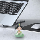 Maxbell Maxbell Girl Statue Resin Buddhist Girl Figurine for Cake Decoration Shelf Household Green