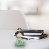 Maxbell Maxbell Girl Statue Resin Buddhist Girl Figurine for Cake Decoration Shelf Household Green
