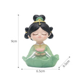 Maxbell Maxbell Girl Statue Resin Buddhist Girl Figurine for Cake Decoration Shelf Household Green