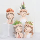 Maxbell Maxbell Head Planter Decorative Ornament Resin Flower Pot for Office Home Decor Style C