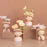 Maxbell Maxbell Head Planter Decorative Ornament Resin Flower Pot for Office Home Decor Style C