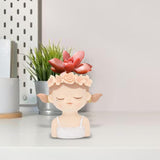 Maxbell Maxbell Head Planter Decorative Ornament Resin Flower Pot for Office Home Decor Style C