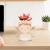 Maxbell Maxbell Head Planter Decorative Ornament Resin Flower Pot for Office Home Decor Style C