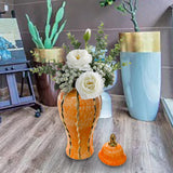 Maxbell Maxbell Ceramic Flower Vase Porcelain Ginger Jar with Lid for Living Room Home Decor Medium