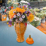 Maxbell Maxbell Ceramic Flower Vase Porcelain Ginger Jar with Lid for Living Room Home Decor Medium