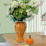 Maxbell Maxbell Ceramic Flower Vase Porcelain Ginger Jar with Lid for Living Room Home Decor Medium