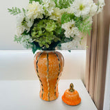 Maxbell Maxbell Ceramic Flower Vase Porcelain Ginger Jar with Lid for Living Room Home Decor Medium