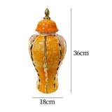 Maxbell Maxbell Ceramic Vase Ornament Porcelain Ginger Jar for Housewarming Entrance Wedding 18cmx18cmx36cm