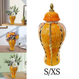 Maxbell Maxbell Ceramic Vase Ornament Porcelain Ginger Jar for Housewarming Entrance Wedding 18cmx18cmx36cm