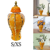 Maxbell Maxbell Ceramic Vase Ornament Porcelain Ginger Jar for Housewarming Entrance Wedding 18cmx18cmx36cm